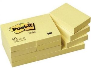 TACOS NOTAS POST-IT 653 AMARILLAS 38X51MM