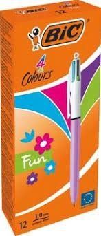 BOLIGRAFOS BIC 4 COLORES FUN PUNTA 1MM LILA PASTEL