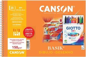 BLOC DIBUJO BASIK PREMIUM ESPIRAL A4+ 20H 150G. LISO + REG.