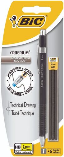 PORTAMINAS BIC CRITERIUM 2MM RF BLK BL1+LD 8755831
