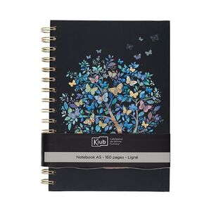 CUADERNO NOTAS ESPIRAL A5 160H LINEAS ARBOL