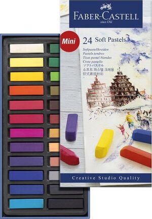 TIZA PASTEL CUADRADA BLANDA FABER CASTELL 24 COLORES SURT