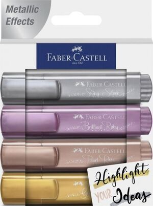 ESTUCHE 4 MARCADORES TEXLINER 46 METALICOS FABER-CASTELL