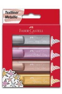 ESTUCHE 4 MARCADORES TEXLINER 46 METALICOS FABER-CASTELL