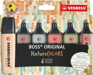 ESTUCHE 6 ROTULADORES STABILO BOSS NATURE COLORS SURTIDOS