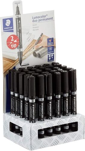 ROTULADOR LUMOCOLOR DUO 34 COLOR NEGRO STAEDTLER