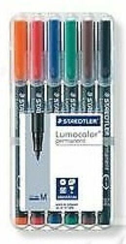 ESTUCHE 6 ROTULADORES LUMOCOLOR 317 PUNTA M COLORES SURTID.