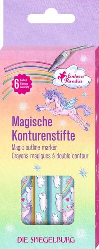 CAJA 6 ROTULADORES COLORES DE DOBLE LINEA UNICORNIO