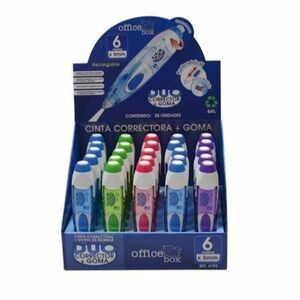 CORRECTOR DUO CON GOMA DISPLAY CON 25 UNIDADES
