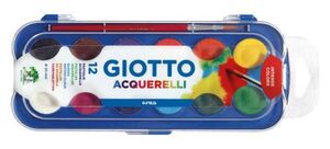 ESTUCHE PLASTICO 12 ACUARELAS GIOTTO COLORES SURTIDOS