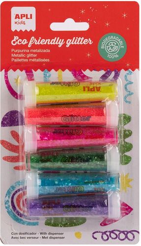 BLISTER 6 BOTES PURPURINA BIODEGRADABLE FLUOR