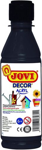 BOTE PINTURA JOVIDECOR ACRYL NEGRO 250ML