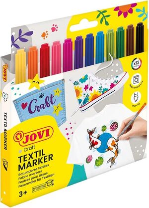 ESTUCHE 12 ROTULADORES DECOR TEXTIL COLORES SURTIDOS