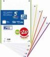 RECAMBIO 5 MULTICOLOR A4 100+20H 90G 4 T. CUAD. 5X5 C.VIVOS