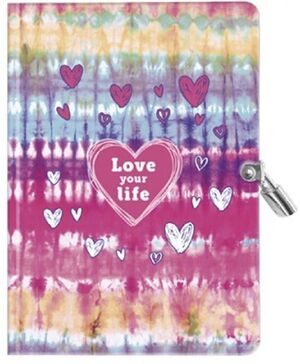 DIARIO CON CANDADO TIE DYE LOVE YOU LIFE 19X14X2 CM