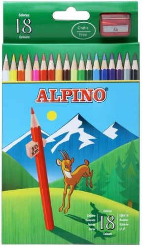 ESTUCHE 18 LAPICES COLORES ALPINO SURTIDOS