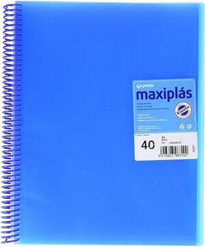 CARPETA 40 FUNDAS MAXIPLAS TRANSPARENTE AZUL CON SOBRE