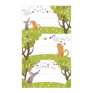 ETIQUETAS ESCOLARES GATO BLISTER 9 UNIDADES SURTIDAS