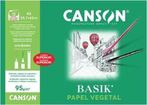 MINIPACK 12 HOJAS PAPEL VEGETAL A3 95G.