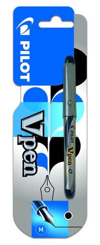 PLUMA DESECHABLE PILOT V-PEN SILVER NEGRO BLISTER 1 UD
