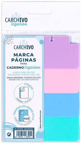 MARCAPAGINAS INGENIOX PP TRANS/NEON 4 POSICIONES