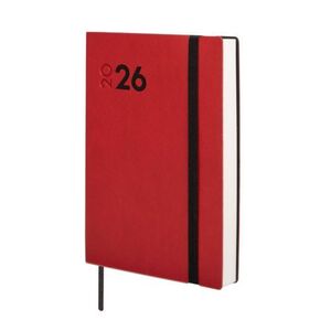 AGENDA ANUAL 2026 MARA Y4 DIA PAGINA 12X17CM ROJO