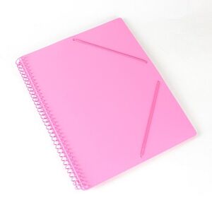 CARPETA ESPIRAL 30 FUNDAS A4 BOLSILLO ROSA PASTEL
