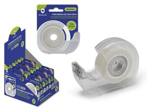 PORTARROLLOS CINTA ADHESIVA INVISIBLE 33X19MM BISMARK