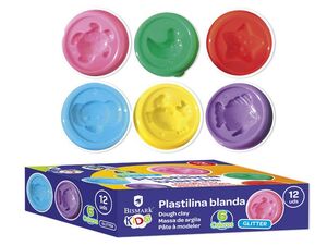 PLASTILINA BLANDA CON BRILLANTINA COLORES SURTIDOS