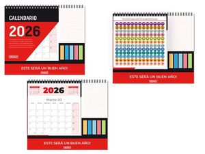 CALENDARIO 2026 VERTICAL CON TACO DE NOTAS Y BANDERITAS