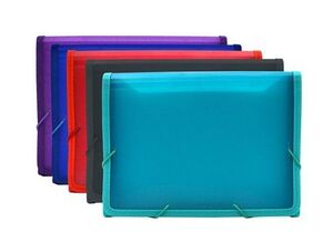 CARPETA FUELLE A5 PP 12 DPTO CON GOMAS COLORES SURT