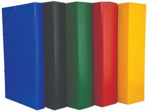 CARPETA PROYECTOS ARMADA CARTON GOFRADO LOMO 9CM GOMA NEGRO