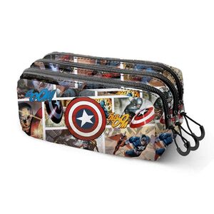 PORTATODO CUADRADO TRIPLE CAPITAN AMERICA COMIC