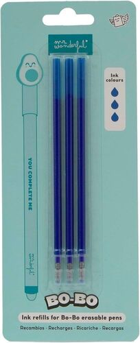 SET DE 3 RECAMBIOS BORRABLES BO-BO TINTA AZUL
