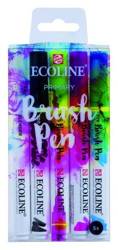 MARCADOR ECOLINE BRUSHPEN PRIMARIO 5 UNIDADES