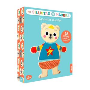 OSITOS SE VISTEN.SILUETA MADERA.