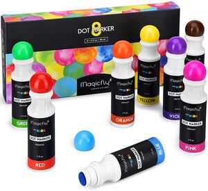 MAGICFLY DOT ROTULADORES LAVABLES&COLORES, MARCADORS CON PUNTA DE ESPONJA REDONDA